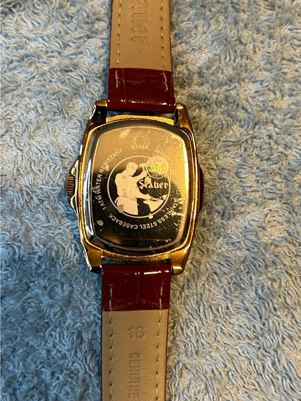 Stauer Women's Burgundy Sunray Dial Crystal-Accent Gold-Tone Watch 51464 Analog